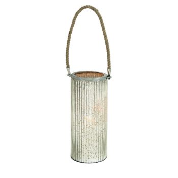 Mercury Glass Lantern with rope