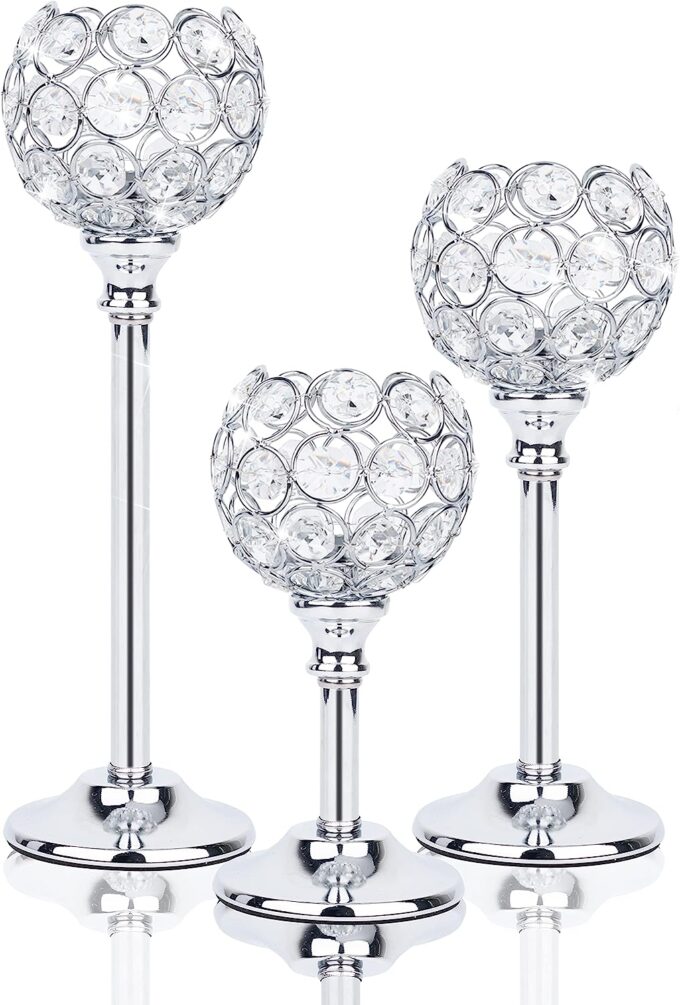 Crystal Candle Holder Set of 3