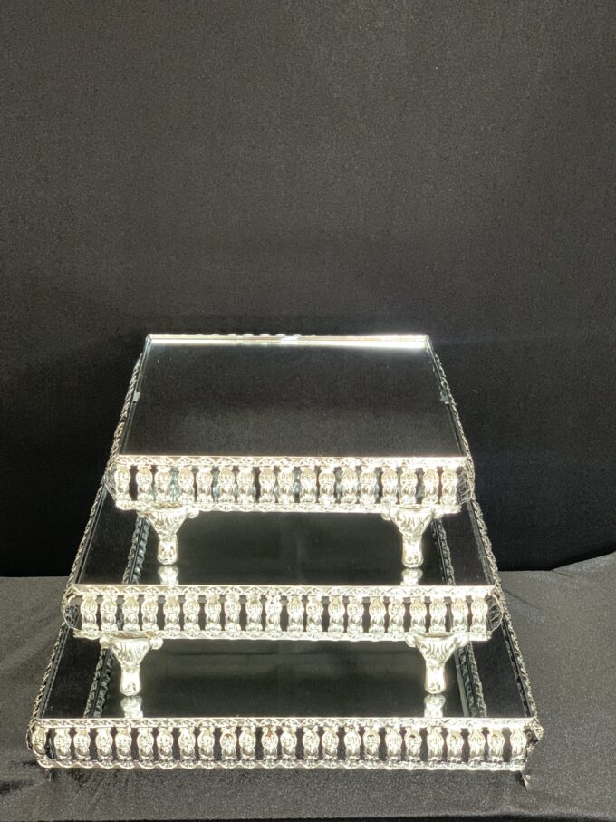 Cake Stand Set of 3 Silver