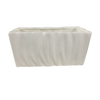 Luxe White Ceramic Rectangular Vase