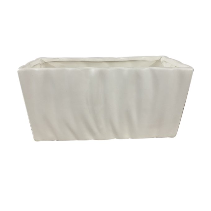 Luxe White Ceramic Rectangular Vase