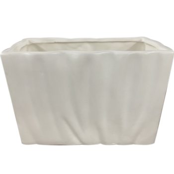 Luxe Small White Ceramic Rectangular Vase