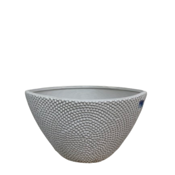 The Midnight Noir Textured White Ceramic Pot