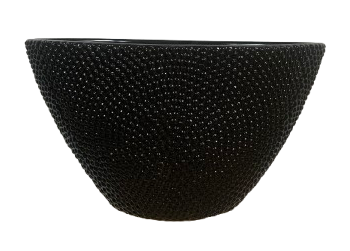 The Midnight Noir Textured Black Ceramic Pot