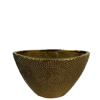 The Midnight Noir Textured Metallic Gold Ceramic Pot