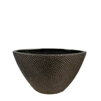 The Midnight Noir Textured Silver Ceramic Pot
