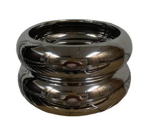 Glossy Sculpted Silver Ceramic Pot