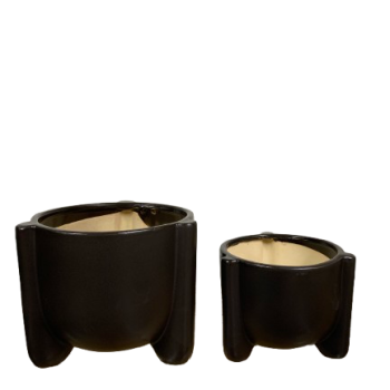Set of 2 Standing Ceramic Flowerpots