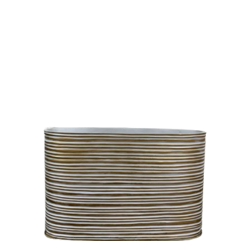 White/Gold Elegant Polyresin Decorative Vase